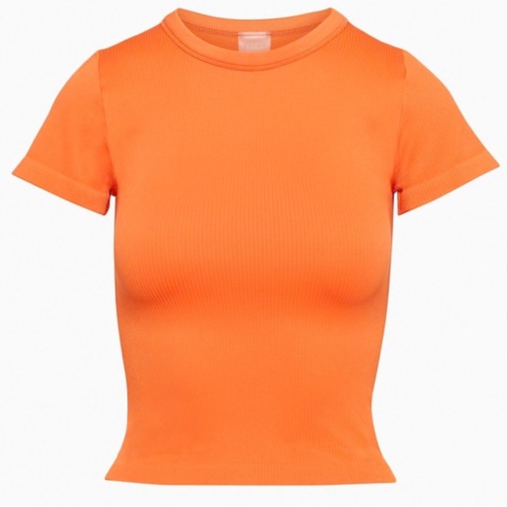 Aritzia Sunday Best Vibrant Orange Short Sleeve Tee